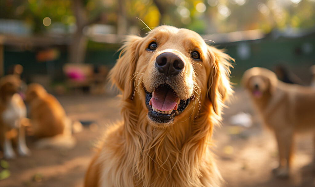 happy dog at doggy daycare